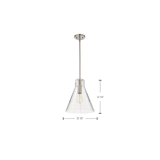Pendant Nuvo 60-8338 Gianna - 1 Light Medium Pendant - Brushed Nickel Finish - Clear Glass Nuvo