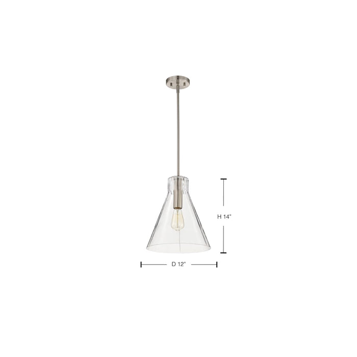 Pendant Nuvo 60-8338 Gianna - 1 Light Medium Pendant - Brushed Nickel Finish - Clear Glass Nuvo