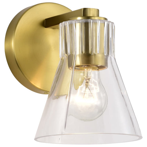 Vanity Nuvo 60-8341 Gianna - 1 Light Vanity - Vintage Brass Finish - Clear Glass Nuvo