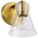 Vanity Nuvo 60-8341 Gianna - 1 Light Vanity - Vintage Brass Finish - Clear Glass Nuvo