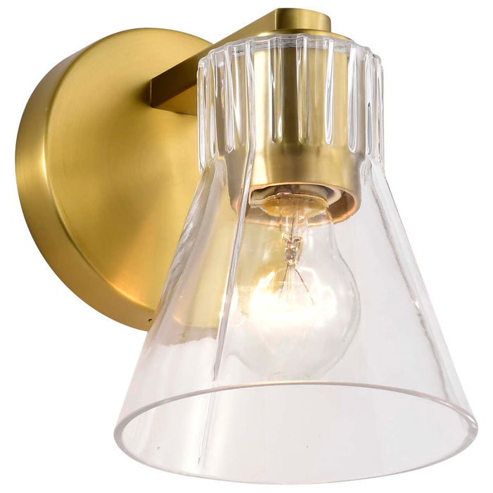 Vanity Nuvo 60-8341 Gianna - 1 Light Vanity - Vintage Brass Finish - Clear Glass Nuvo