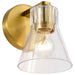 Vanity Nuvo 60-8341 Gianna - 1 Light Vanity - Vintage Brass Finish - Clear Glass Nuvo