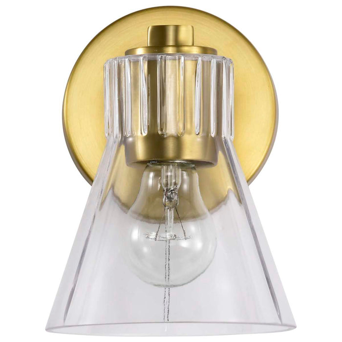Vanity Nuvo 60-8341 Gianna - 1 Light Vanity - Vintage Brass Finish - Clear Glass Nuvo
