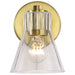 Vanity Nuvo 60-8341 Gianna - 1 Light Vanity - Vintage Brass Finish - Clear Glass Nuvo