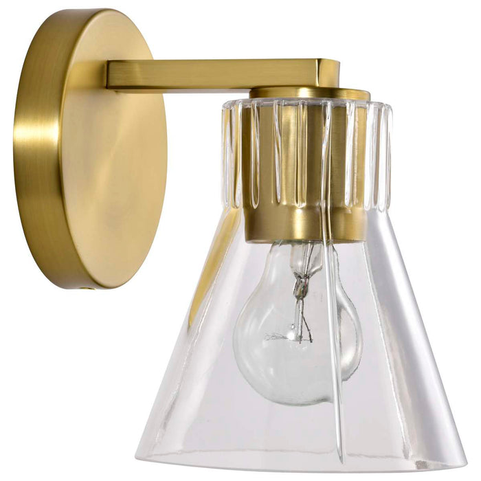 Vanity Nuvo 60-8341 Gianna - 1 Light Vanity - Vintage Brass Finish - Clear Glass Nuvo