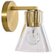 Vanity Nuvo 60-8341 Gianna - 1 Light Vanity - Vintage Brass Finish - Clear Glass Nuvo
