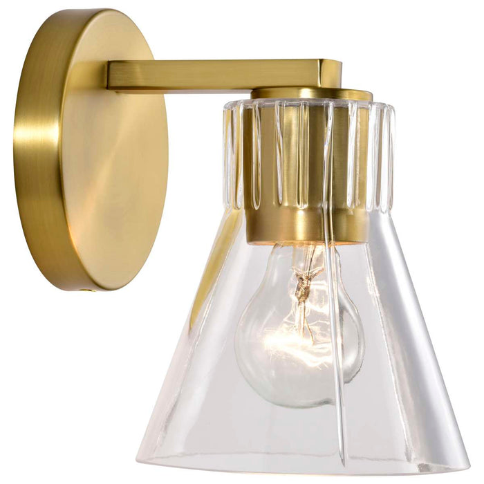 Vanity Nuvo 60-8341 Gianna - 1 Light Vanity - Vintage Brass Finish - Clear Glass Nuvo