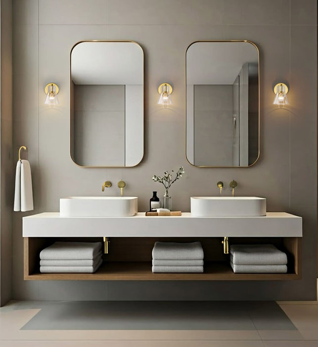 Vanity Nuvo 60-8341 Gianna - 1 Light Vanity - Vintage Brass Finish - Clear Glass Nuvo