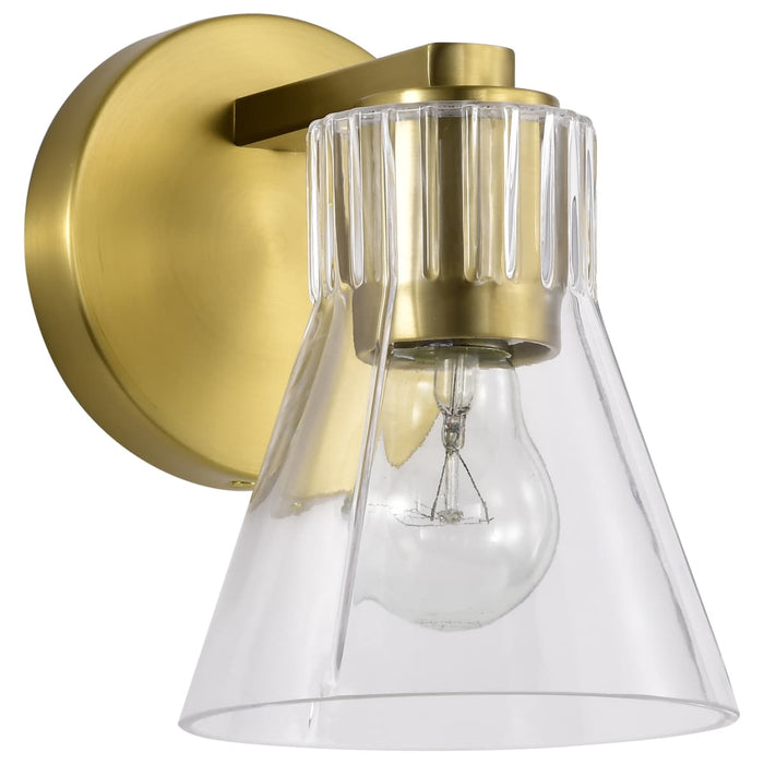 Vanity Nuvo 60-8341 Gianna - 1 Light Vanity - Vintage Brass Finish - Clear Glass Nuvo