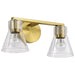 Vanity Nuvo 60-8342 Gianna - 2 Light Vanity - Vintage Brass Finish - Clear Glass Nuvo