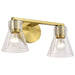 Vanity Nuvo 60-8342 Gianna - 2 Light Vanity - Vintage Brass Finish - Clear Glass Nuvo