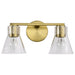 Vanity Nuvo 60-8342 Gianna - 2 Light Vanity - Vintage Brass Finish - Clear Glass Nuvo