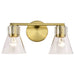 Vanity Nuvo 60-8342 Gianna - 2 Light Vanity - Vintage Brass Finish - Clear Glass Nuvo