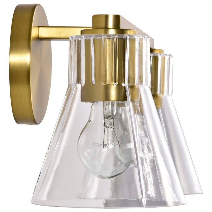 Vanity Nuvo 60-8342 Gianna - 2 Light Vanity - Vintage Brass Finish - Clear Glass Nuvo