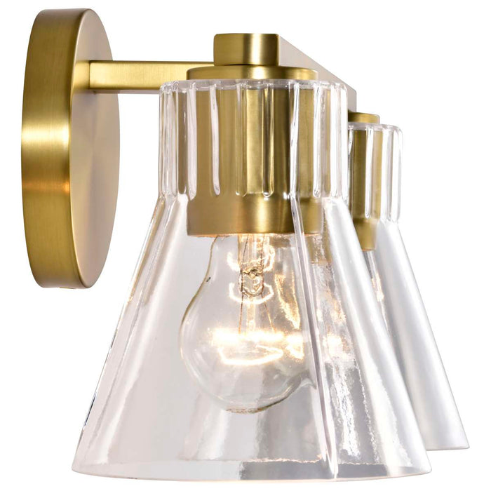 Vanity Nuvo 60-8342 Gianna - 2 Light Vanity - Vintage Brass Finish - Clear Glass Nuvo