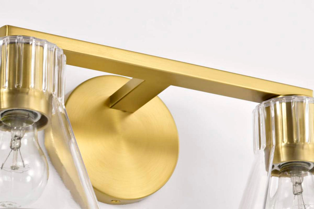 Vanity Nuvo 60-8342 Gianna - 2 Light Vanity - Vintage Brass Finish - Clear Glass Nuvo