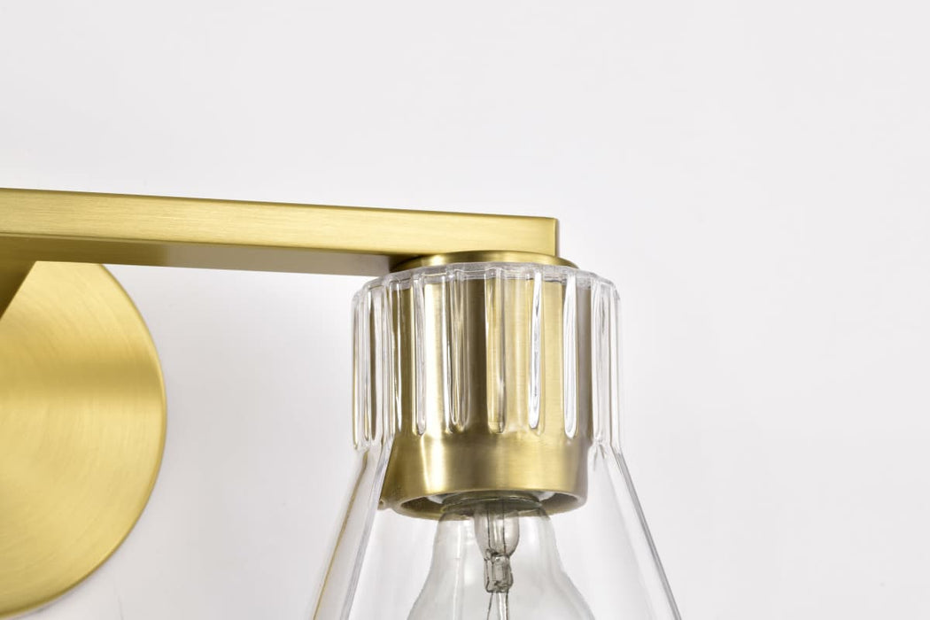 Vanity Nuvo 60-8342 Gianna - 2 Light Vanity - Vintage Brass Finish - Clear Glass Nuvo