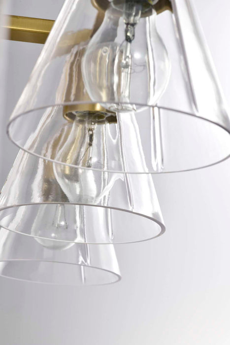 Vanity Nuvo 60-8343 Gianna - 3 Light Vanity - Vintage Brass Finish - Clear Glass Nuvo