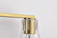 Vanity Nuvo 60-8343 Gianna - 3 Light Vanity - Vintage Brass Finish - Clear Glass Nuvo