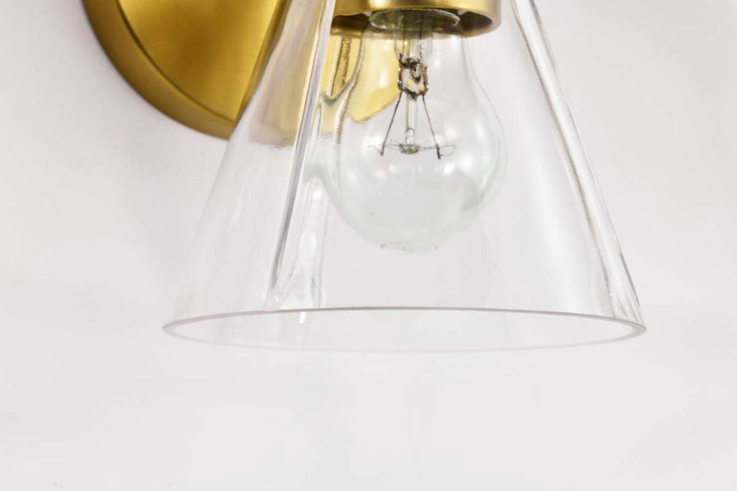 Vanity Nuvo 60-8343 Gianna - 3 Light Vanity - Vintage Brass Finish - Clear Glass Nuvo
