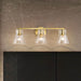 Vanity Nuvo 60-8343 Gianna - 3 Light Vanity - Vintage Brass Finish - Clear Glass Nuvo