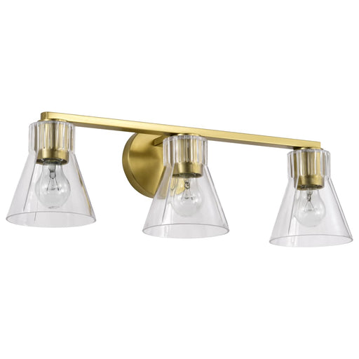 Vanity Nuvo 60-8343 Gianna - 3 Light Vanity - Vintage Brass Finish - Clear Glass Nuvo