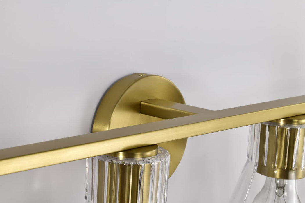 Vanity Nuvo 60-8344 Gianna - 4 Light Vanity - Vintage Brass Finish - Clear Glass Nuvo