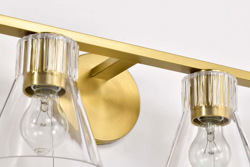 Vanity Nuvo 60-8344 Gianna - 4 Light Vanity - Vintage Brass Finish - Clear Glass Nuvo
