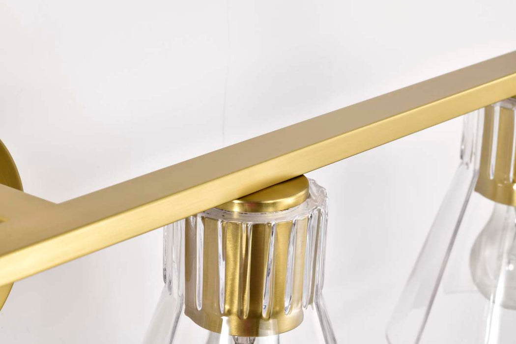 Vanity Nuvo 60-8344 Gianna - 4 Light Vanity - Vintage Brass Finish - Clear Glass Nuvo