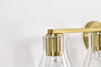 Vanity Nuvo 60-8344 Gianna - 4 Light Vanity - Vintage Brass Finish - Clear Glass Nuvo