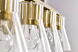 Vanity Nuvo 60-8344 Gianna - 4 Light Vanity - Vintage Brass Finish - Clear Glass Nuvo
