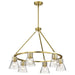 Chandelier Nuvo 60-8345 Gianna - 6 Light Chandelier - Vintage Brass Finish - Clear Glass Nuvo