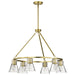 Chandelier Nuvo 60-8345 Gianna - 6 Light Chandelier - Vintage Brass Finish - Clear Glass Nuvo