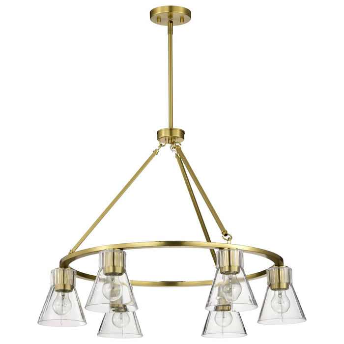 Chandelier Nuvo 60-8345 Gianna - 6 Light Chandelier - Vintage Brass Finish - Clear Glass Nuvo