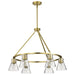 Chandelier Nuvo 60-8345 Gianna - 6 Light Chandelier - Vintage Brass Finish - Clear Glass Nuvo