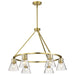 Chandelier Nuvo 60-8345 Gianna - 6 Light Chandelier - Vintage Brass Finish - Clear Glass Nuvo