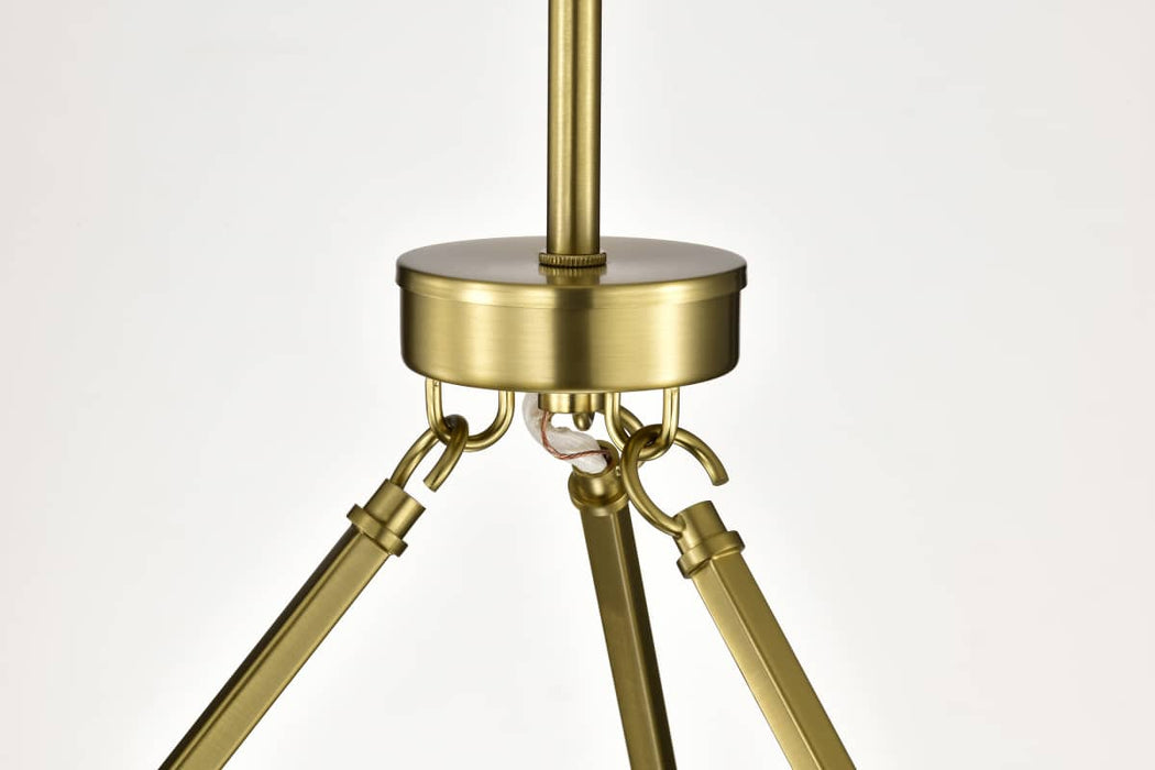 Chandelier Nuvo 60-8345 Gianna - 6 Light Chandelier - Vintage Brass Finish - Clear Glass Nuvo