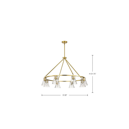 Chandelier Nuvo 60-8345 Gianna - 6 Light Chandelier - Vintage Brass Finish - Clear Glass Nuvo