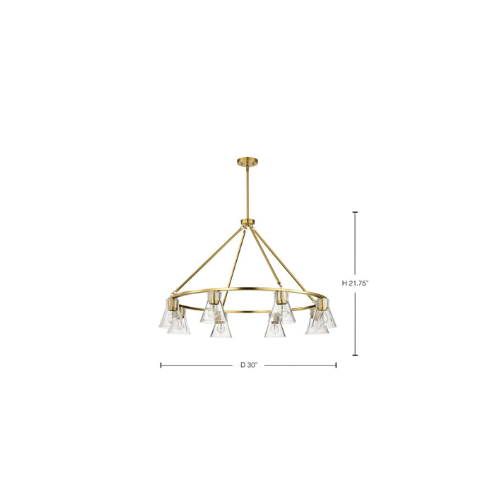 Chandelier Nuvo 60-8345 Gianna - 6 Light Chandelier - Vintage Brass Finish - Clear Glass Nuvo