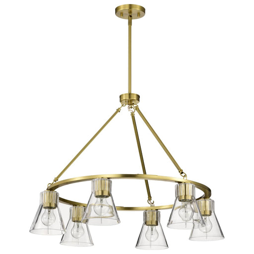 Chandelier Nuvo 60-8345 Gianna - 6 Light Chandelier - Vintage Brass Finish - Clear Glass Nuvo