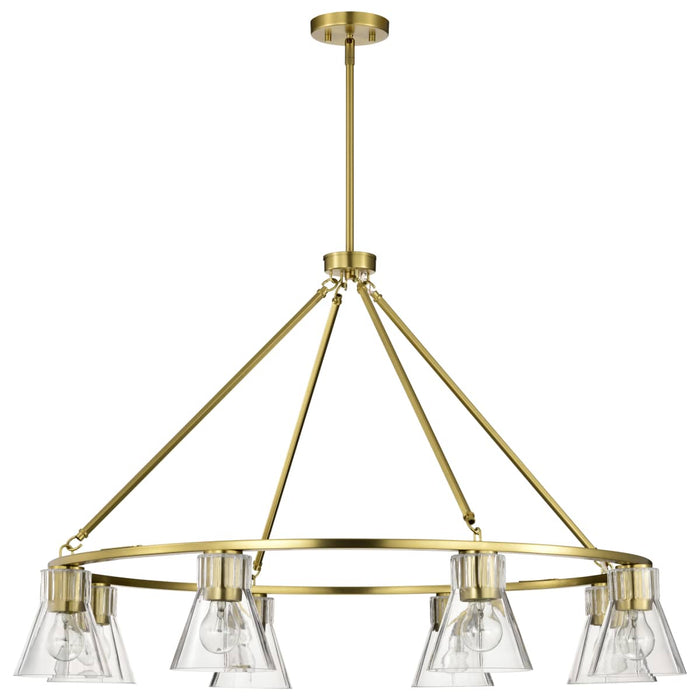 Chandelier Nuvo 60-8346 Gianna - 8 Light Chandelier - Vintage Brass Finish - Clear Glass Nuvo