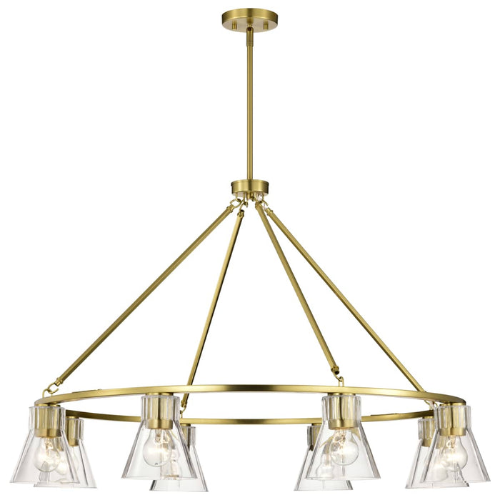 Chandelier Nuvo 60-8346 Gianna - 8 Light Chandelier - Vintage Brass Finish - Clear Glass Nuvo