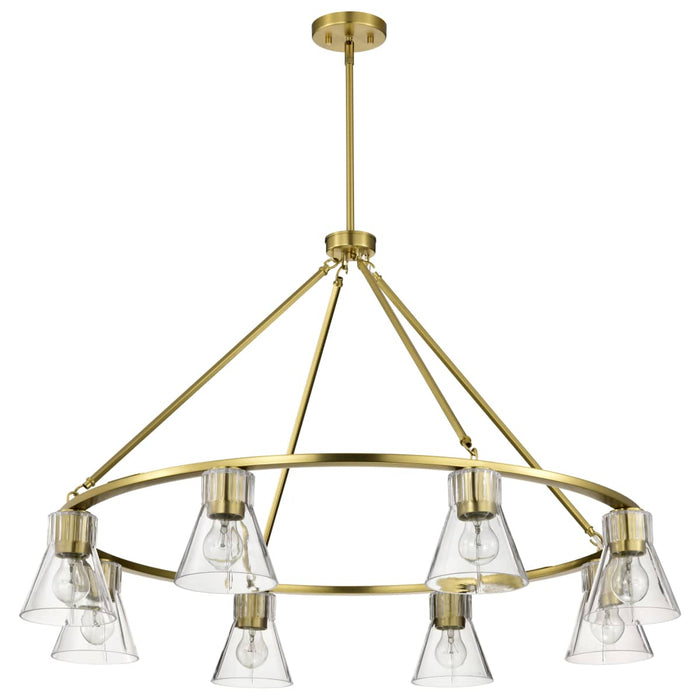 Chandelier Nuvo 60-8346 Gianna - 8 Light Chandelier - Vintage Brass Finish - Clear Glass Nuvo