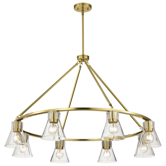 Chandelier Nuvo 60-8346 Gianna - 8 Light Chandelier - Vintage Brass Finish - Clear Glass Nuvo