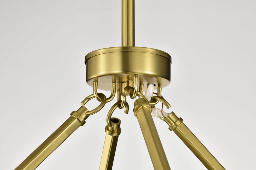 Chandelier Nuvo 60-8346 Gianna - 8 Light Chandelier - Vintage Brass Finish - Clear Glass Nuvo