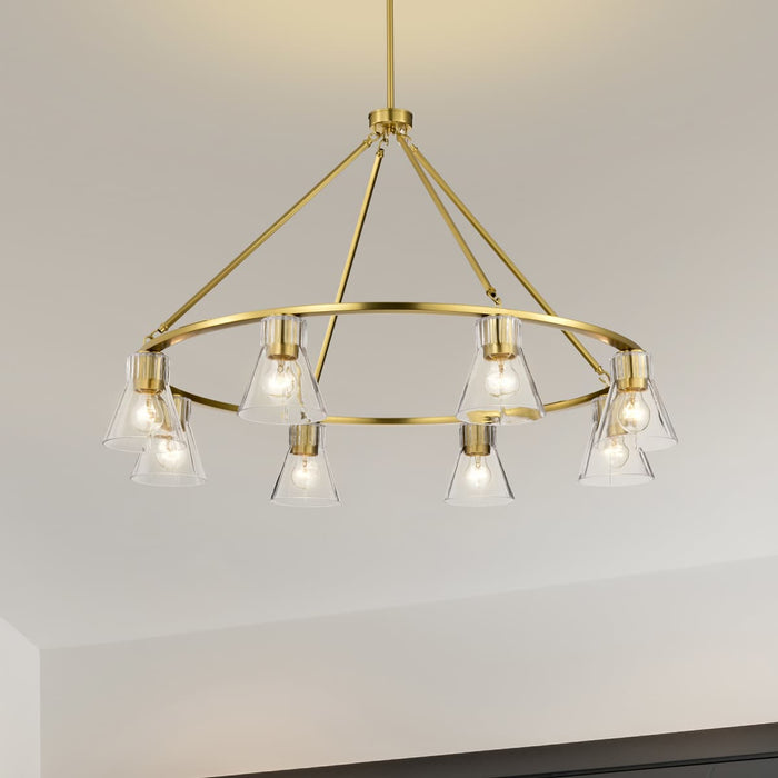 Chandelier Nuvo 60-8346 Gianna - 8 Light Chandelier - Vintage Brass Finish - Clear Glass Nuvo