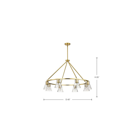 Chandelier Nuvo 60-8346 Gianna - 8 Light Chandelier - Vintage Brass Finish - Clear Glass Nuvo