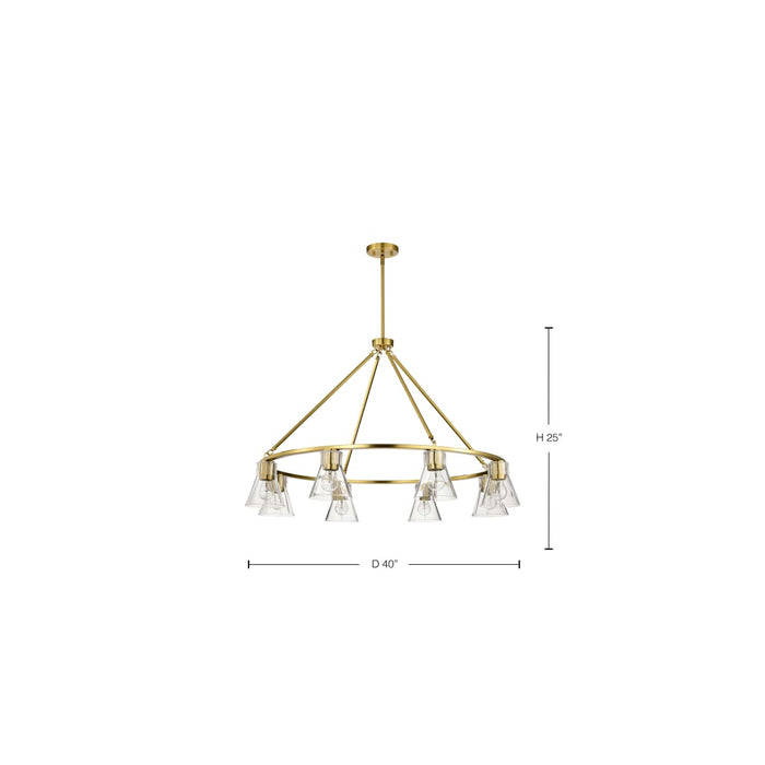 Chandelier Nuvo 60-8346 Gianna - 8 Light Chandelier - Vintage Brass Finish - Clear Glass Nuvo