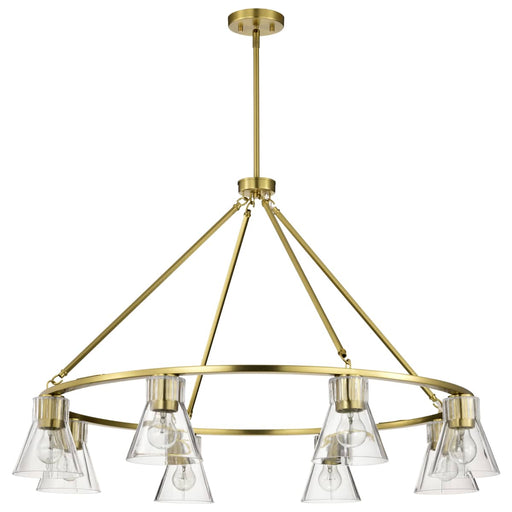 Chandelier Nuvo 60-8346 Gianna - 8 Light Chandelier - Vintage Brass Finish - Clear Glass Nuvo