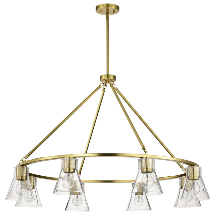 Chandelier Nuvo 60-8346 Gianna - 8 Light Chandelier - Vintage Brass Finish - Clear Glass Nuvo